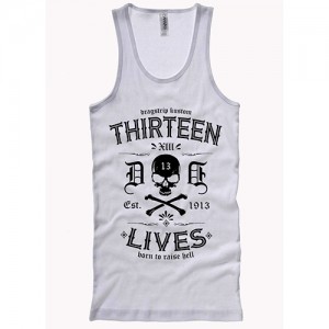 Dragstrip Clothing Thirteen Lives White Wife Beater